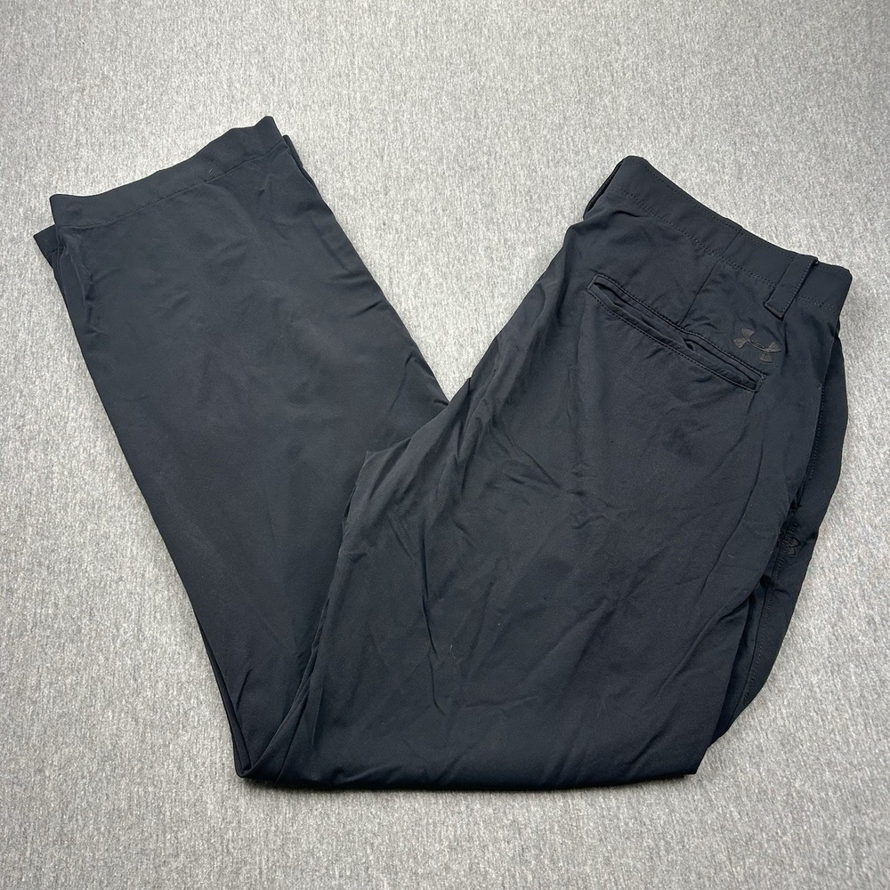 Under Armour Match Play Pants Mens 34x31 Black Golf Stretch Chino